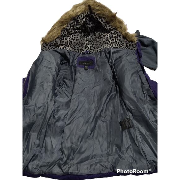WEATHERTAMER Girls Small Faux Fur Lined Hood Puffer Jacket Gray Fleece Beanie - Picture 6 of 9